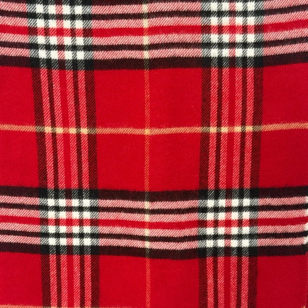 Croft & Barrow Classic Red, Black, White & Gold Plaid Scarf